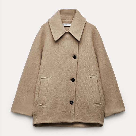 Zara ZW Collection Wool Blend Short Coat - Picture 14 of 17